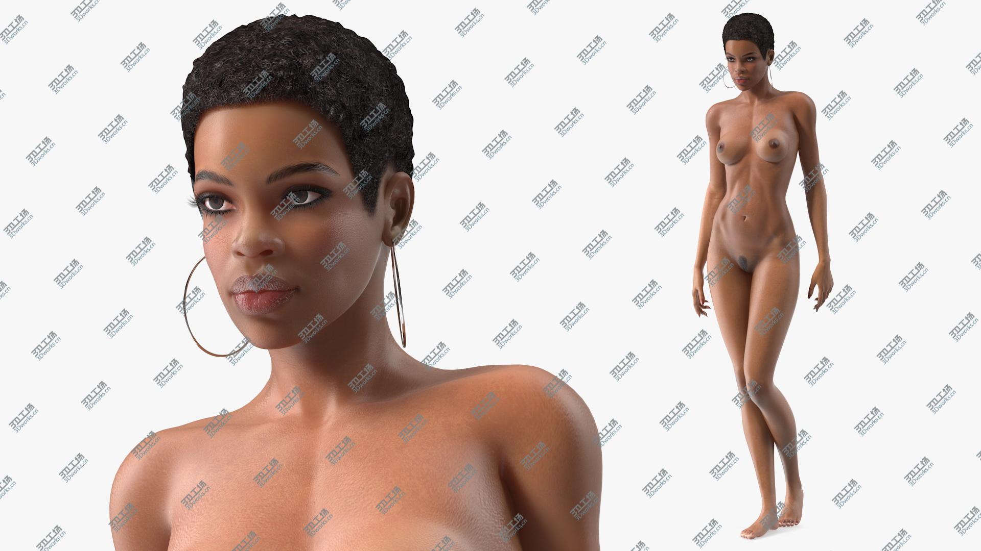 images/goods_img/202104021/3D model Nude Light Skin Black Woman Walking Pose/1.jpg